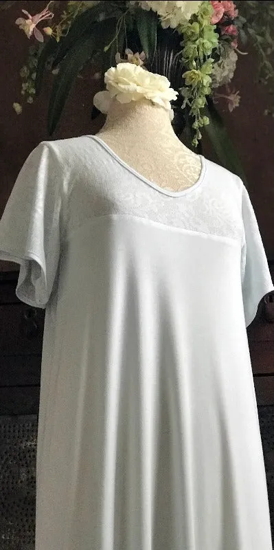SONYA Short Sleeve V Neck 3/4 Length Gown