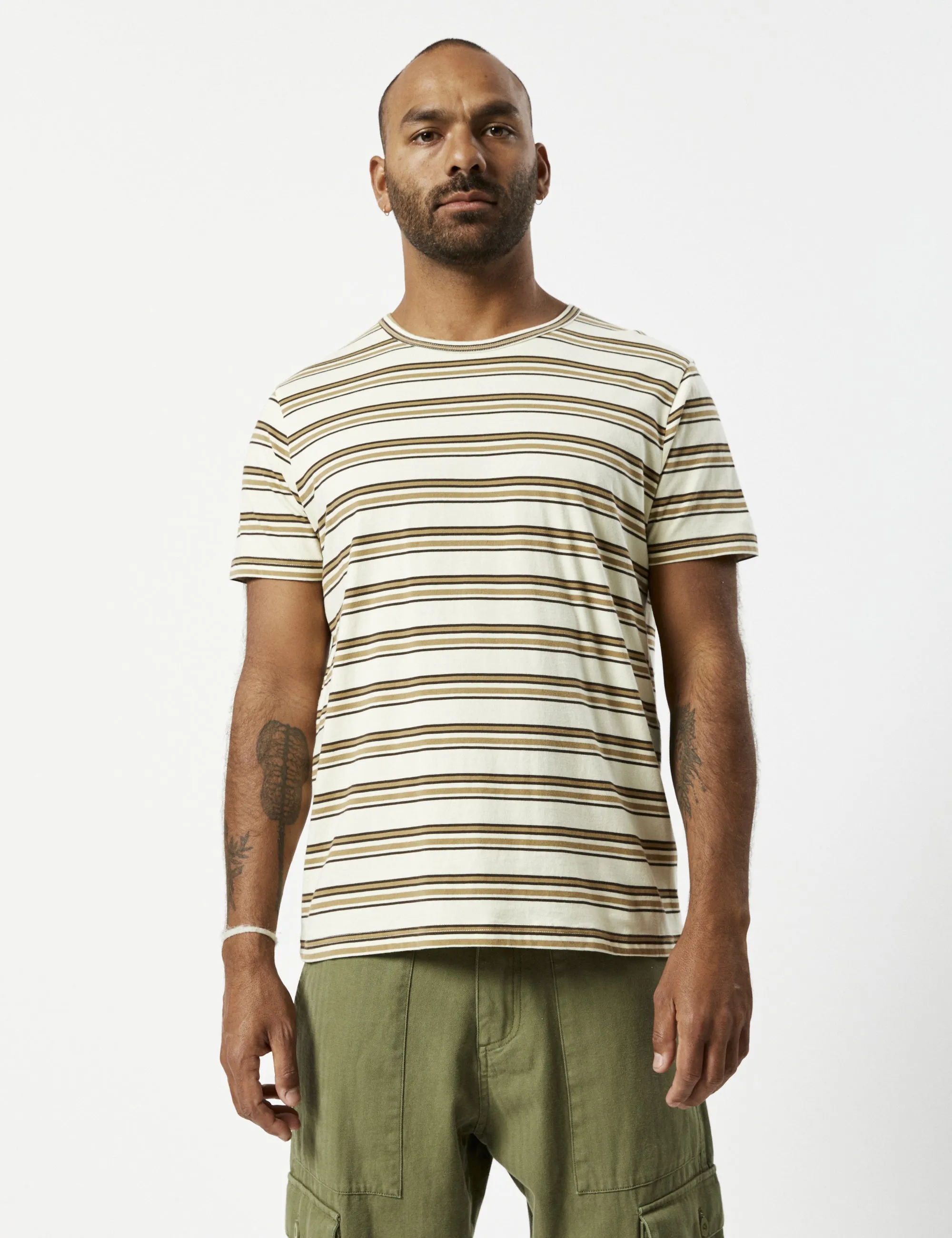 Stripe Tee - Natural Brown Stripe
