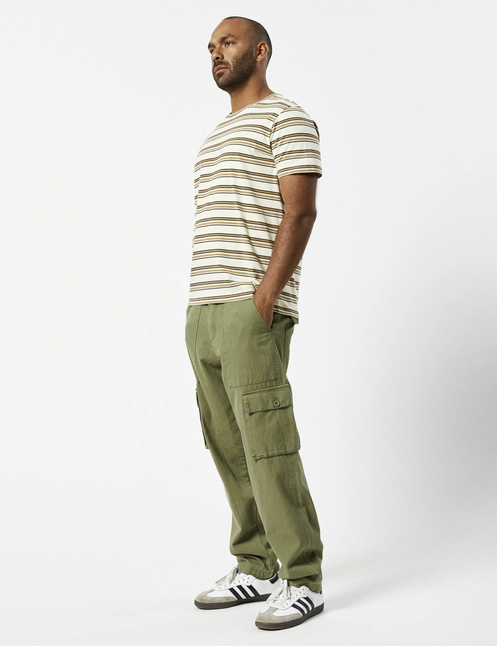 Stripe Tee - Natural Brown Stripe