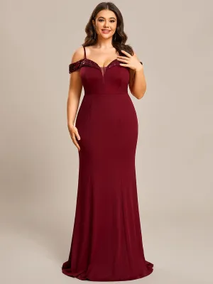 Stylish Plus Size Sparkling Mermaid Evening Dress
