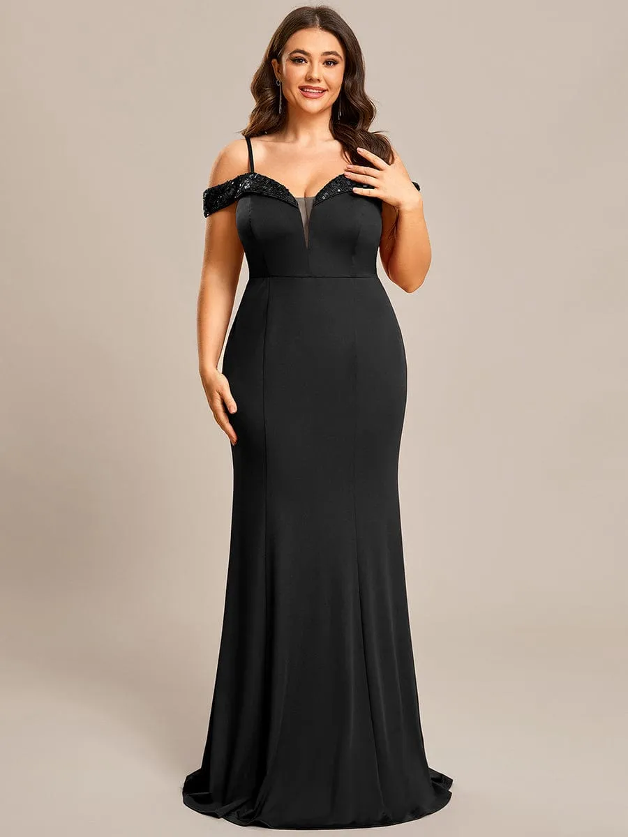 Stylish Plus Size Sparkling Mermaid Evening Dress