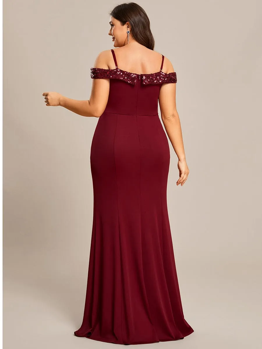 Stylish Plus Size Sparkling Mermaid Evening Dress