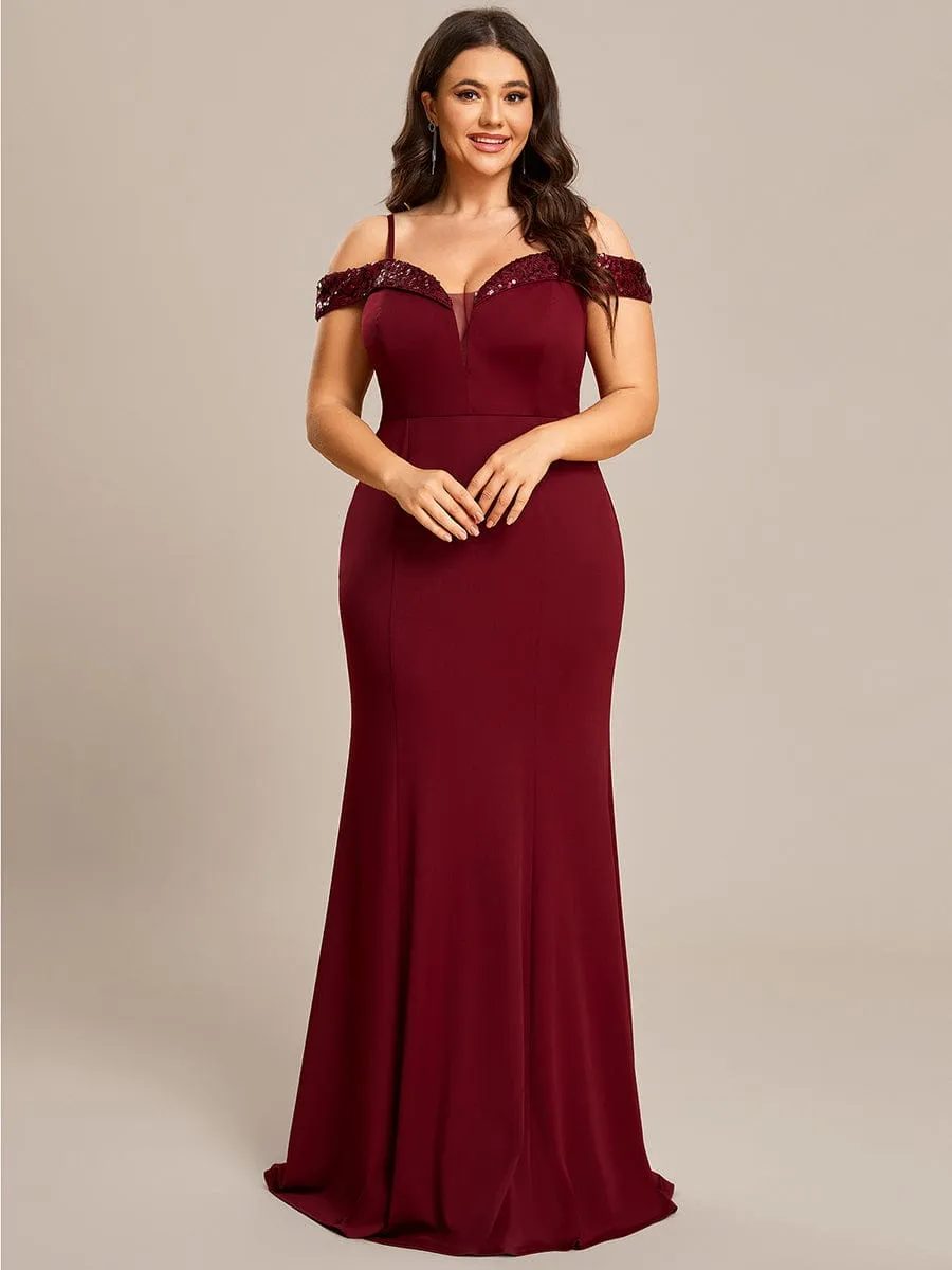 Stylish Plus Size Sparkling Mermaid Evening Dress
