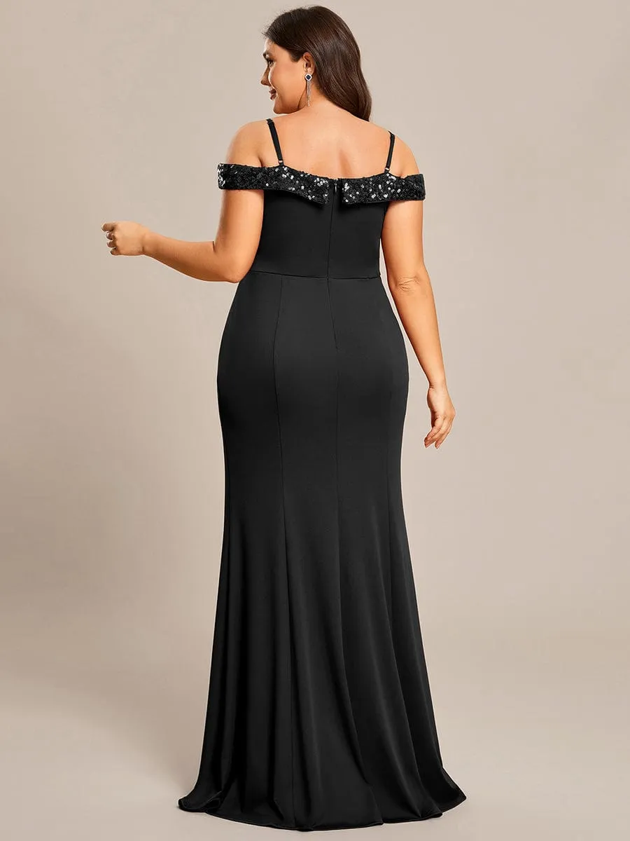 Stylish Plus Size Sparkling Mermaid Evening Dress
