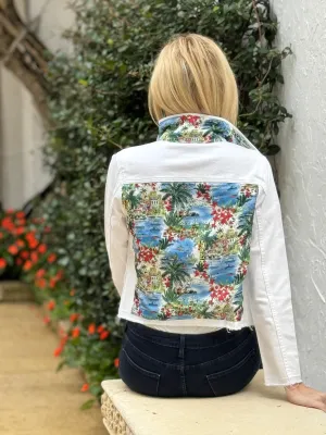 The White Denim Jacket / Tropical Island