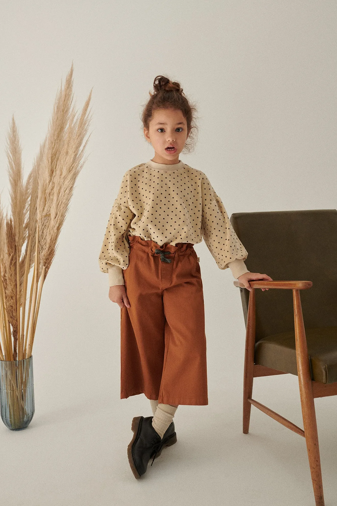 TWILL WIDE CUT PANTS