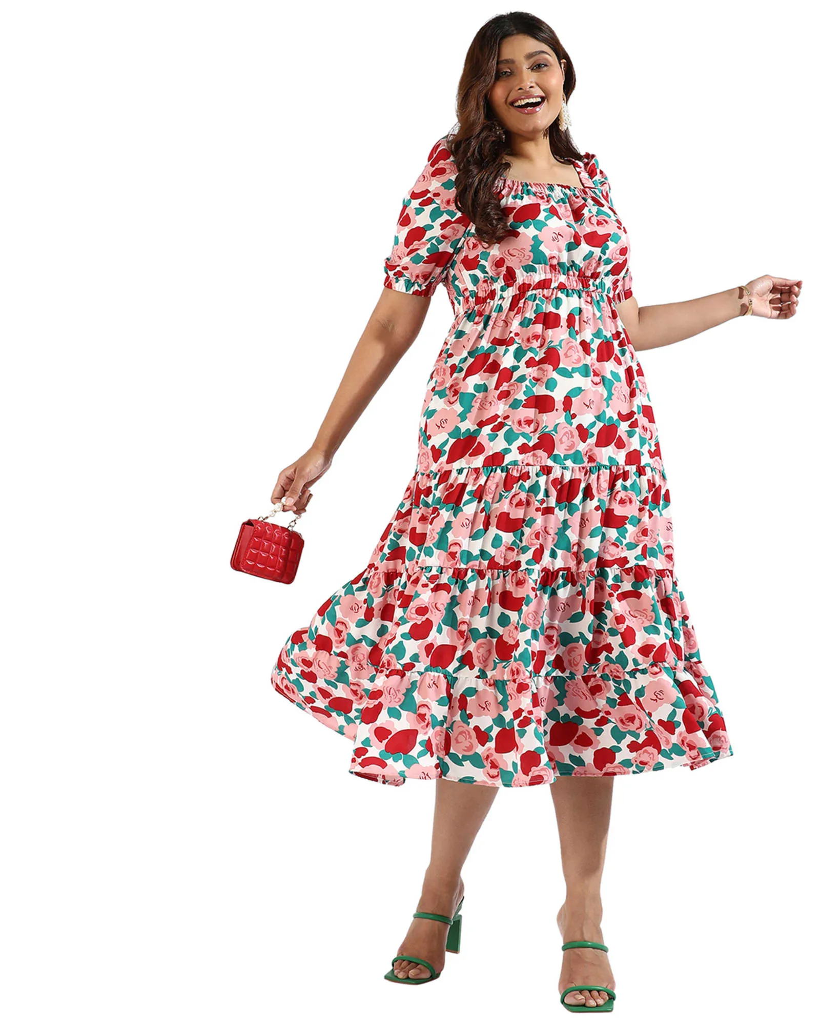 Women Floral Abstract Dresses | Red
