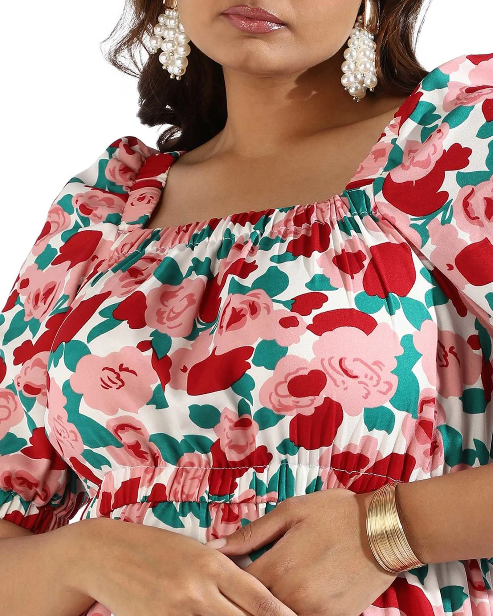 Women Floral Abstract Dresses | Red