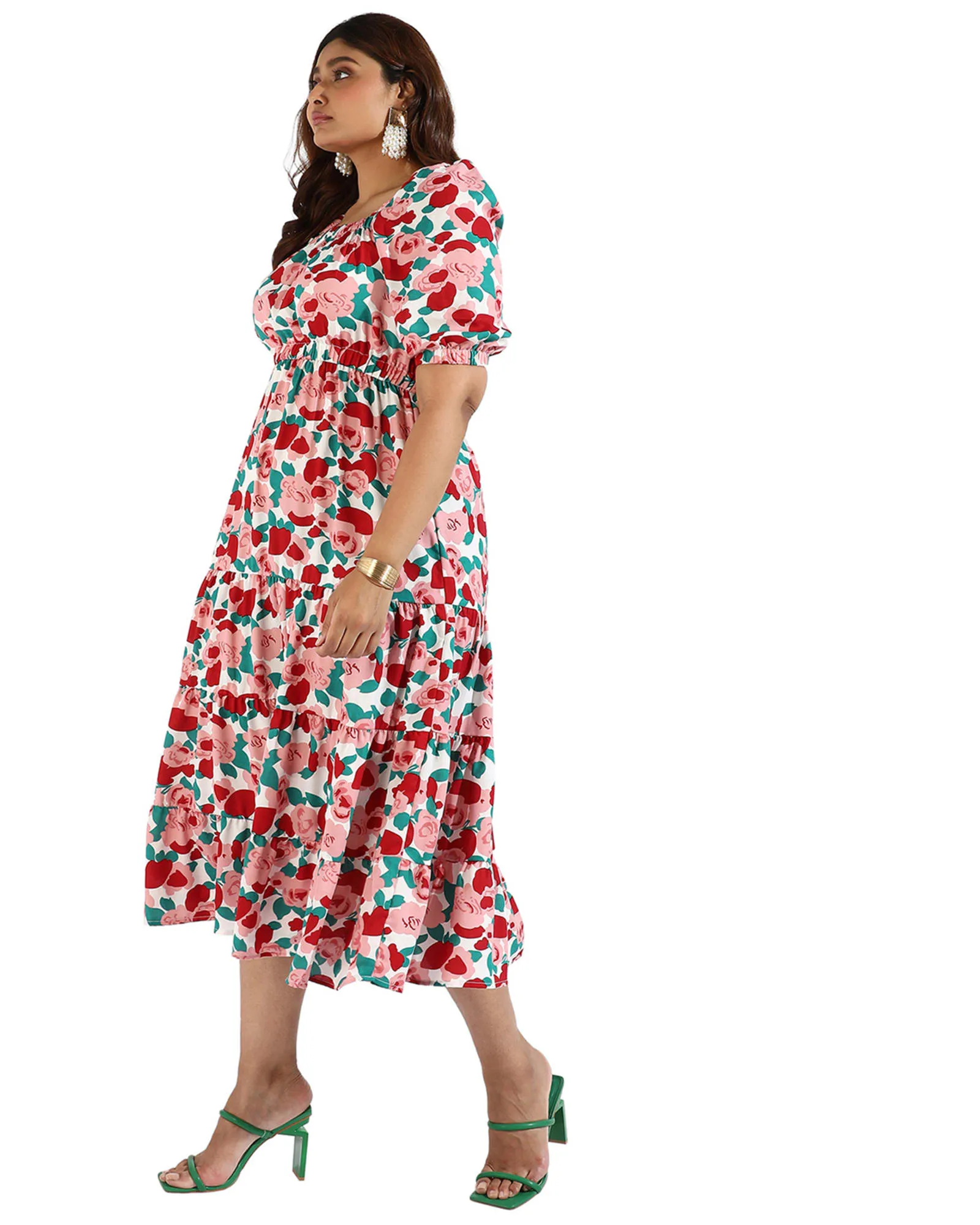 Women Floral Abstract Dresses | Red