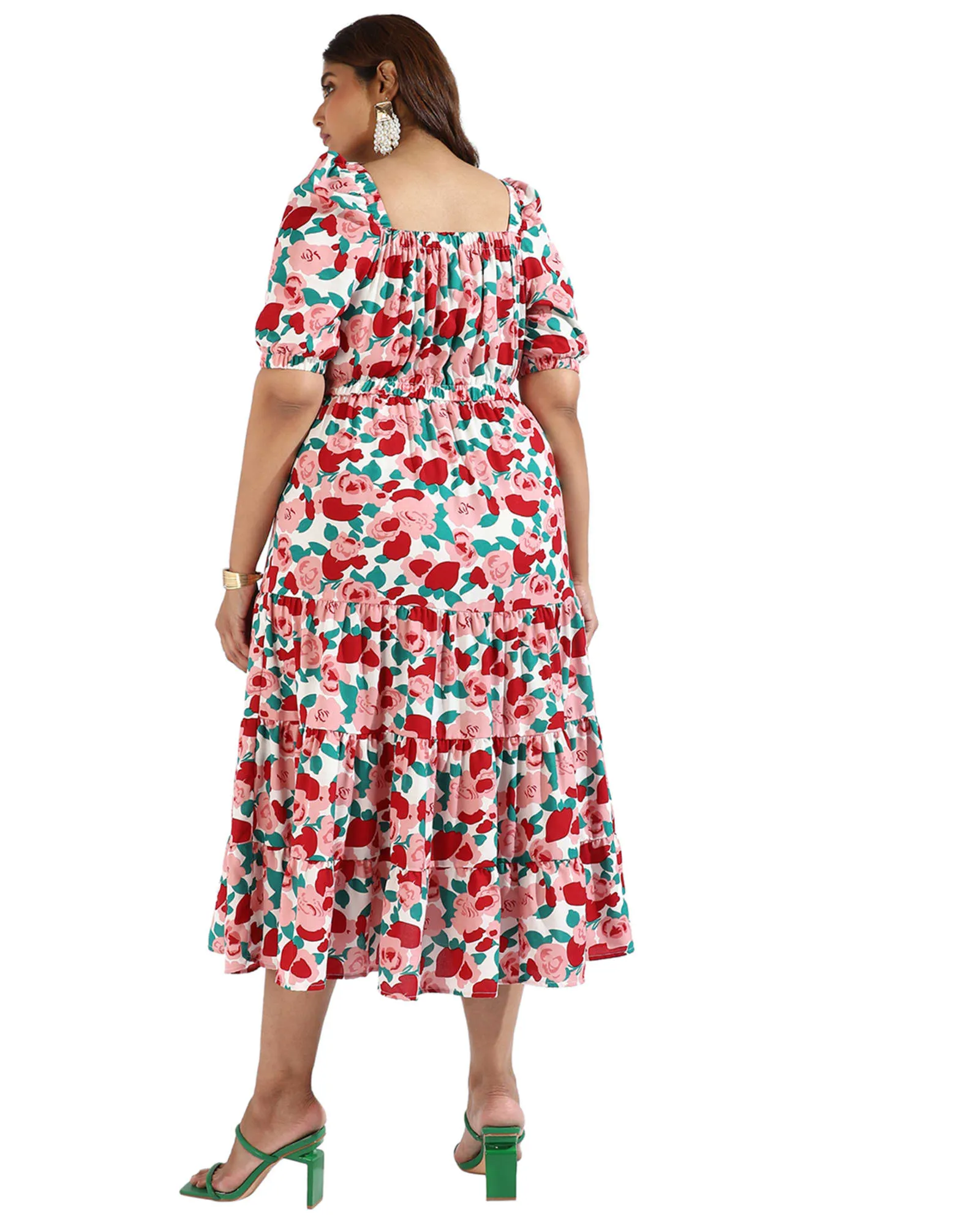Women Floral Abstract Dresses | Red