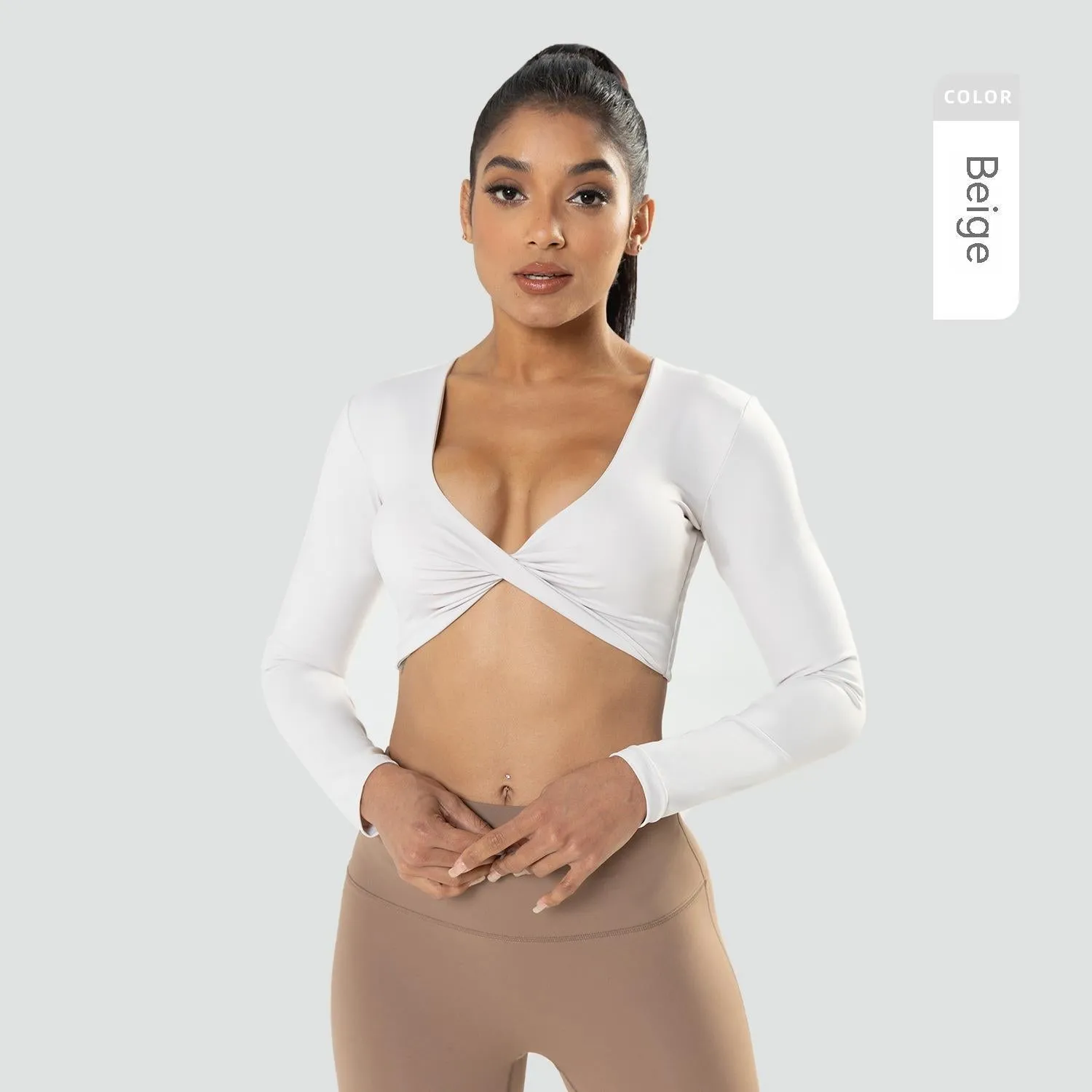 Women's Deep V-neck Slim Fit Breathable Yoga Top