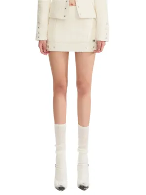 Woolen Skirt White Knight Chanel Style Suit